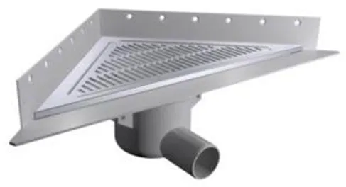 Purus Corner golvavlopp paket Ø50 mm horisontell med