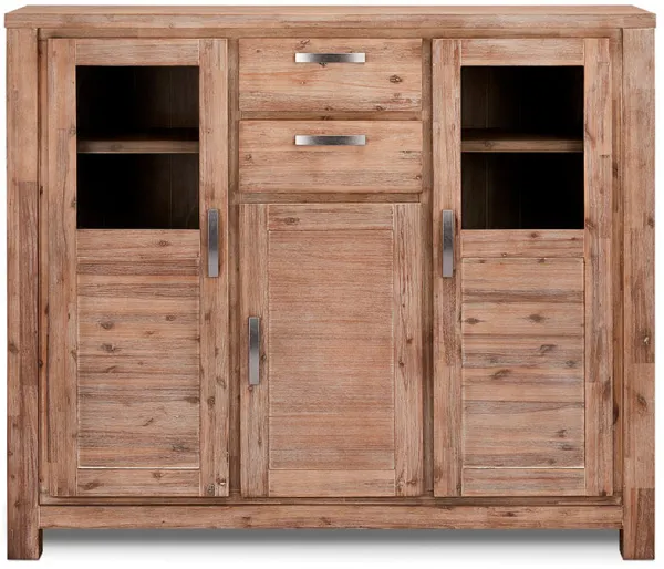 Atlantic vitrinskåp - trä, med 3 dörrar och 2 lådor